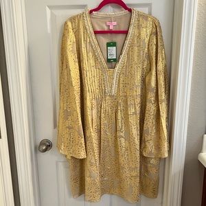 Lily Pulitzer gold dress